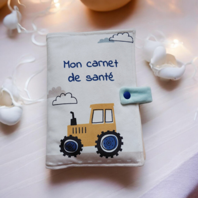 Protège carnet de santé bébé en velours