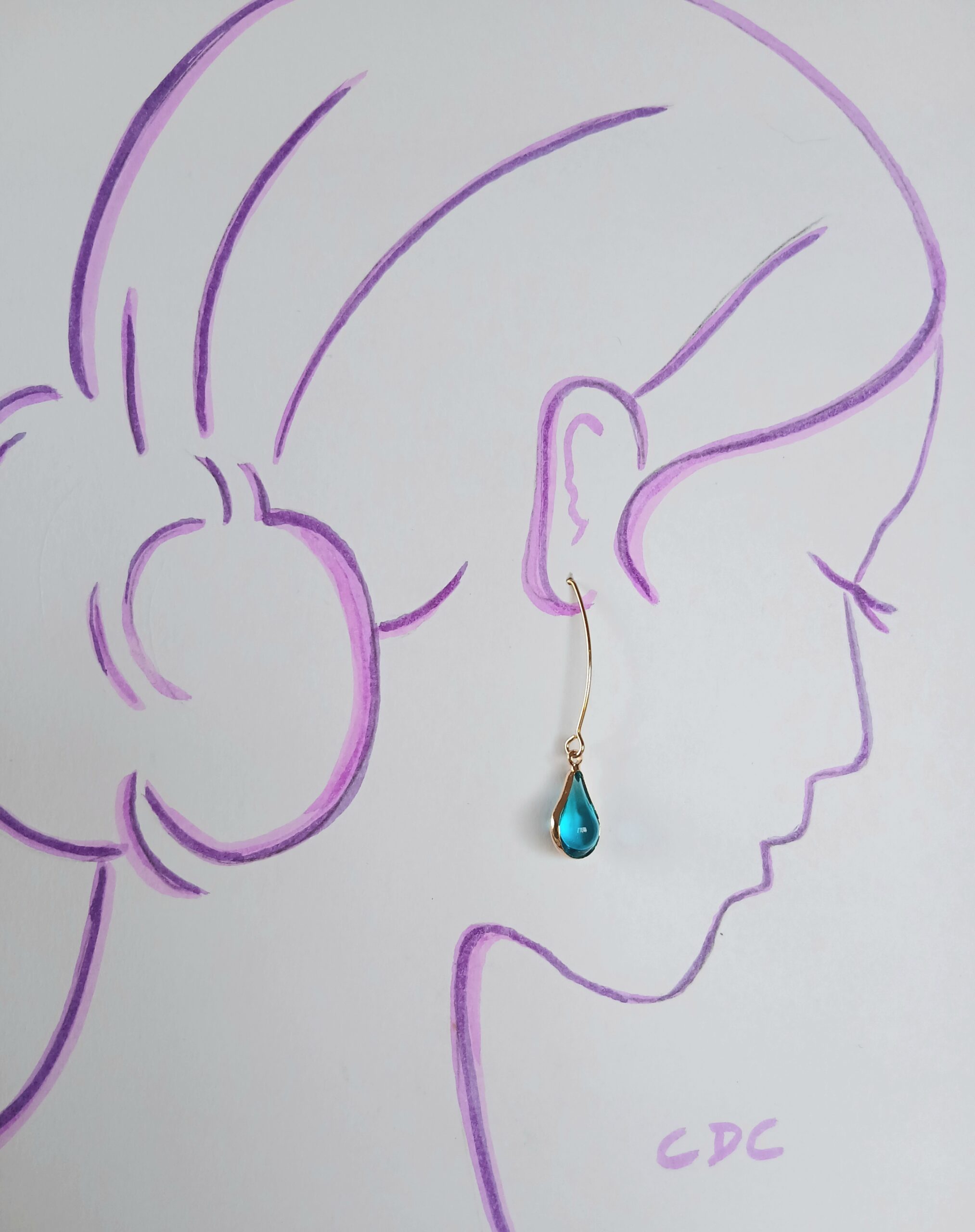 Boucles d'oreilles goutte de verre, coloris au choix – Image 25
