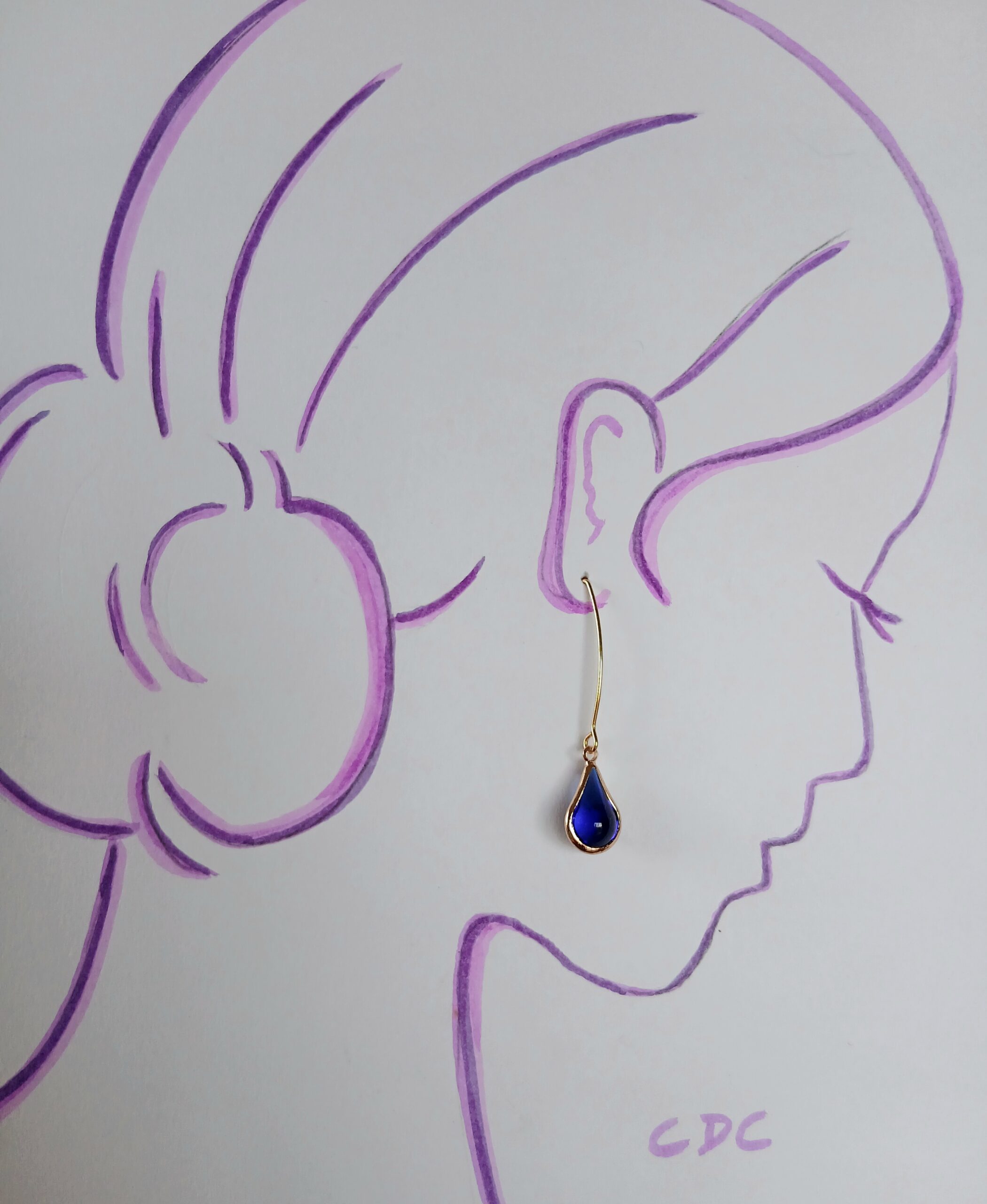 Boucles d'oreilles goutte de verre, coloris au choix – Image 29