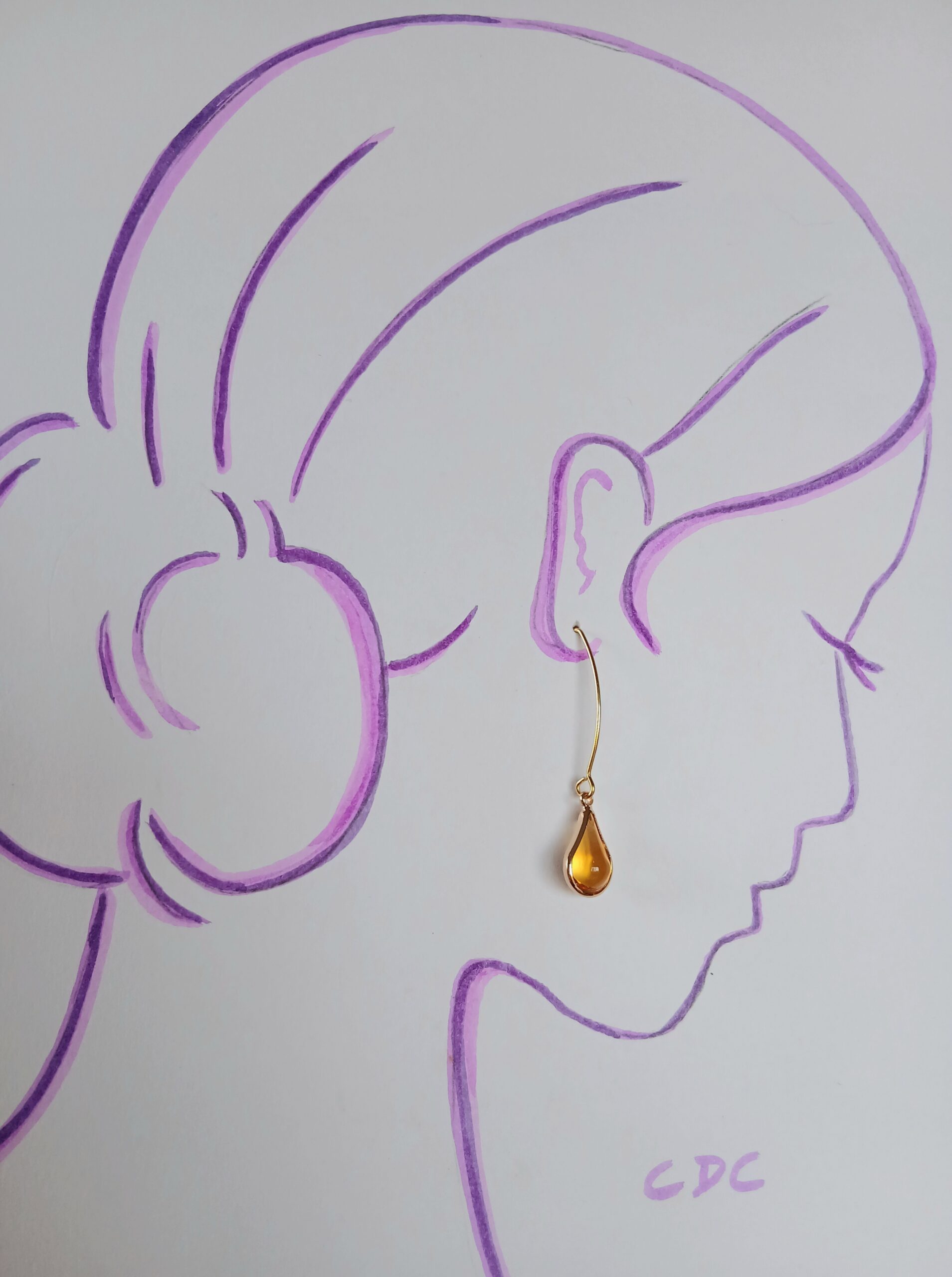 Boucles d'oreilles goutte de verre, coloris au choix – Image 34
