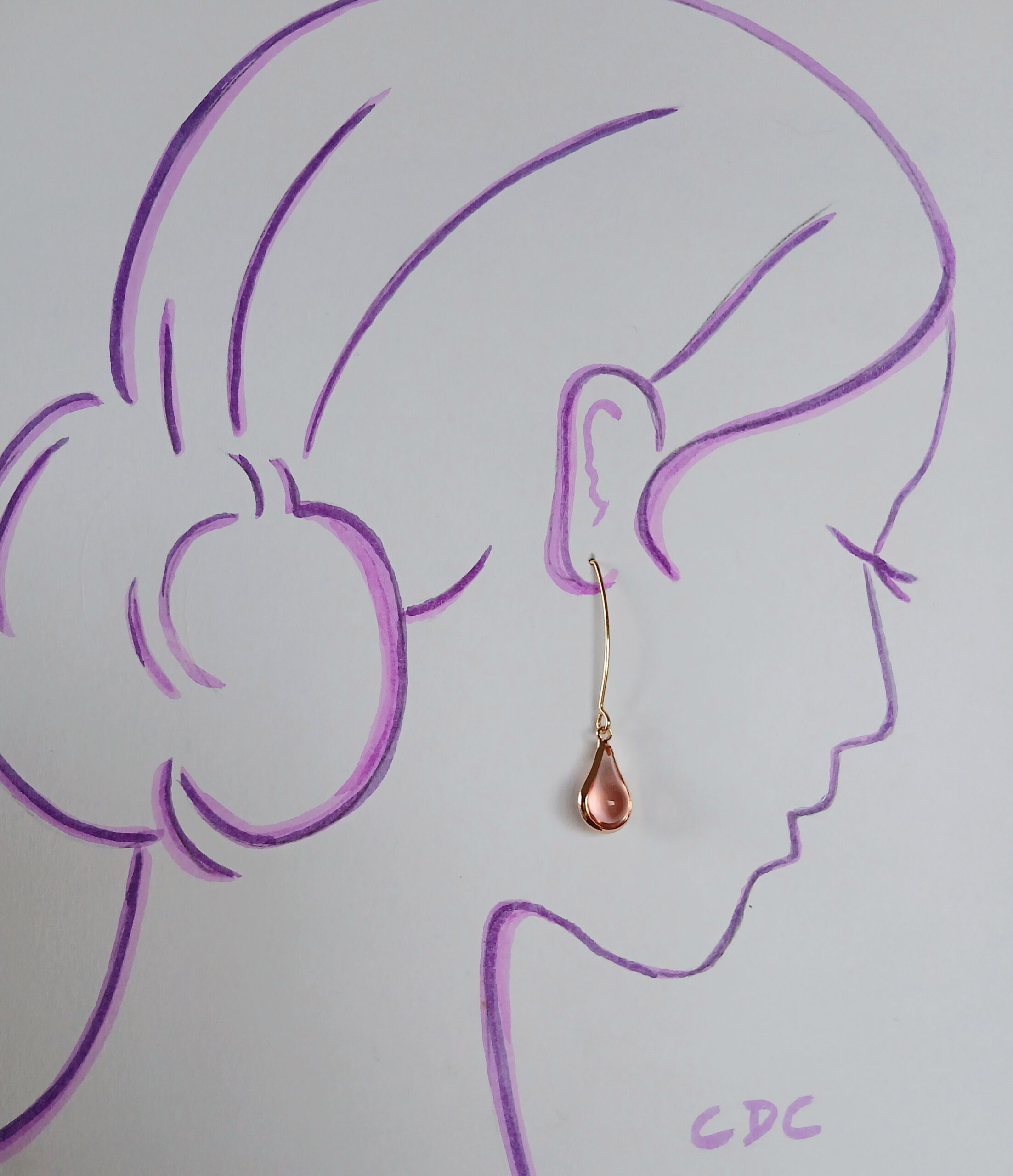 Boucles d'oreilles goutte de verre, coloris au choix – Image 5