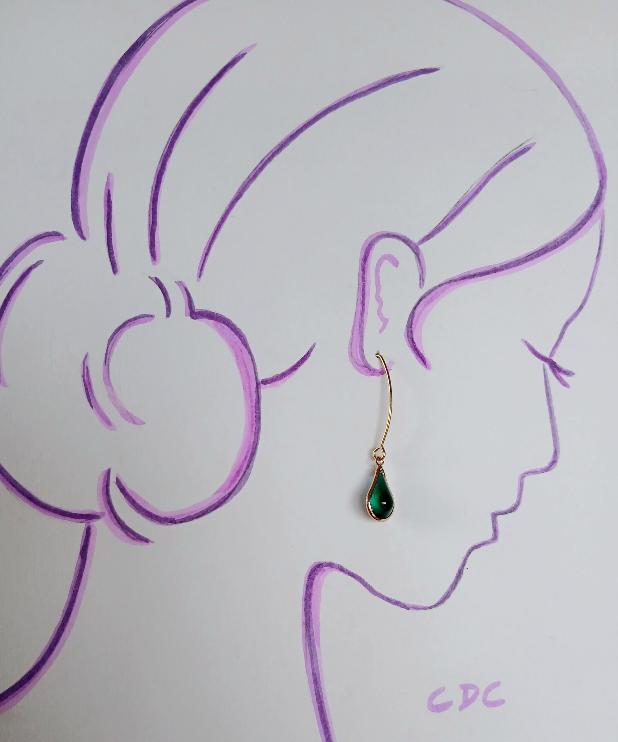 Boucles d'oreilles goutte de verre, coloris au choix – Image 10