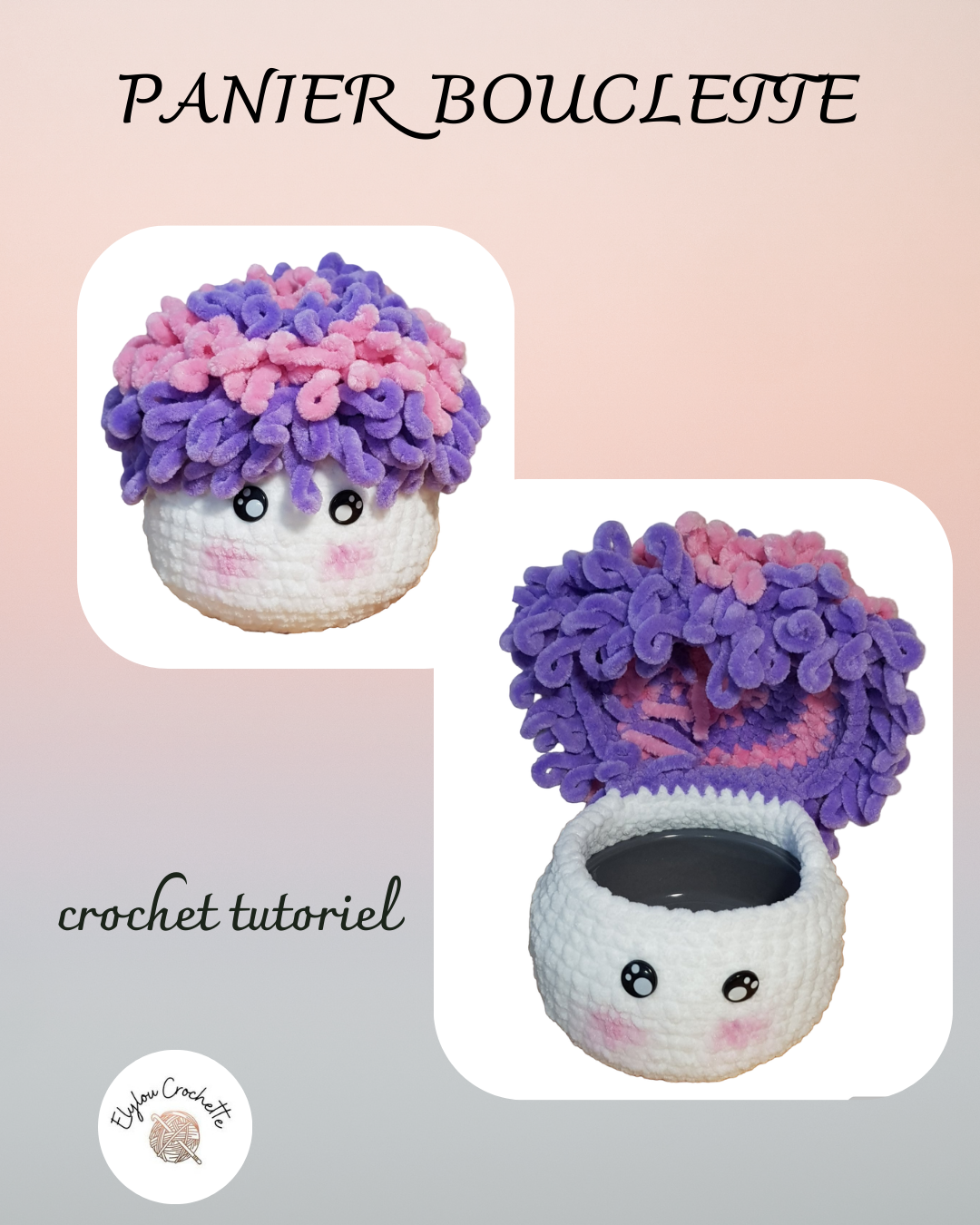 tuto pdf FR :Panier bouclette (rangement) au crochet