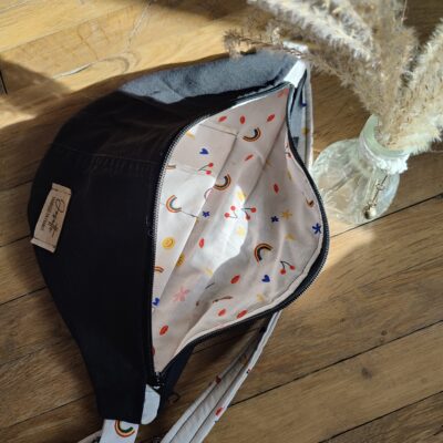 sac banane souple noir, passe partout