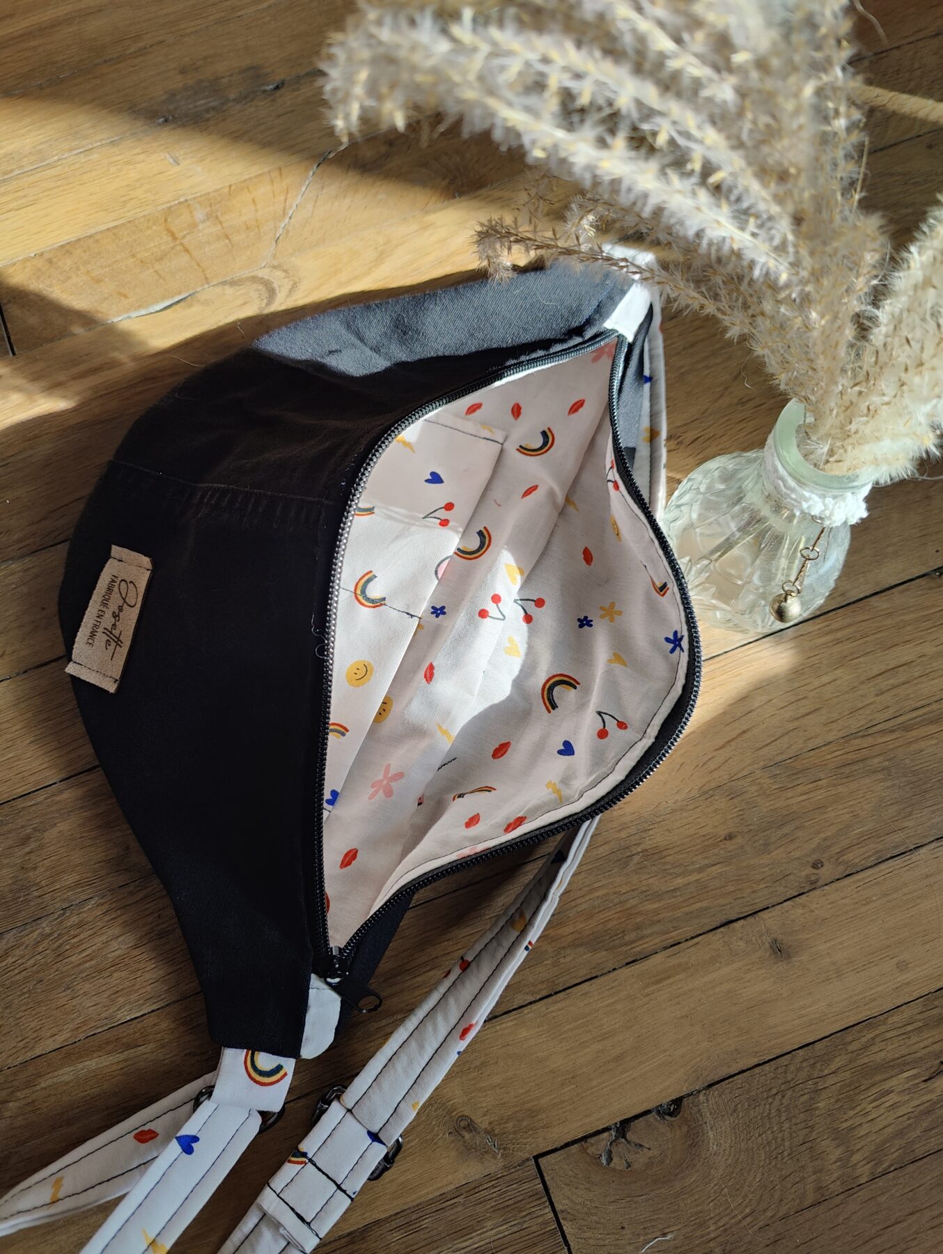 sac banane souple noir, passe partout