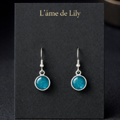 Éclat d’Océan – Boucles d’oreilles turquoise argentées