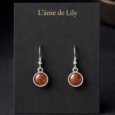 Éclat Chocolat Cuivré – Boucles d’oreilles artisanales