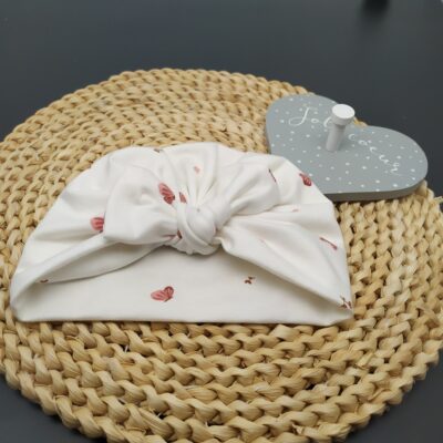 Bonnet turban en coton pour bébé fille