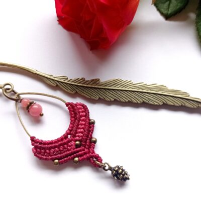 Marque pages, tourmaline, métal bronze