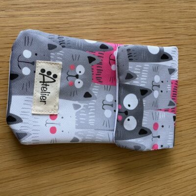 Pochette infirmière en coton enduit motif chats