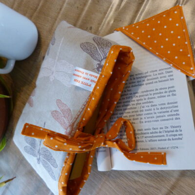 Pochette à livre "poche" - libellule