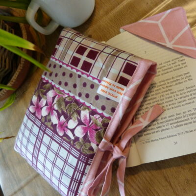 Pochette à livre "poche" - pink rétro