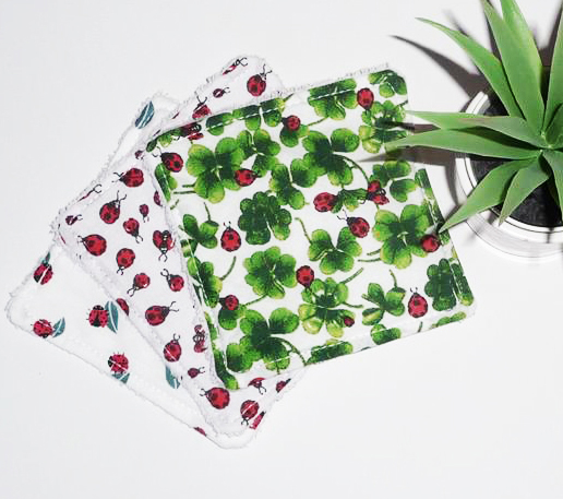 Grandes lingettes lavables COCCINELLE (lot de 3) - Lingettes hygiéniques lavables et réutilisables - Papier hygiénique lavable et réutilisable