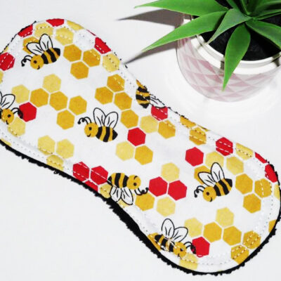 Protège-slip lavable sans ailettes ABEILLE (Fin & discret : 19 cm) - Zéro déchet - PSL - Protège-slip en coton ado fille femme - Hygiène intime féminine