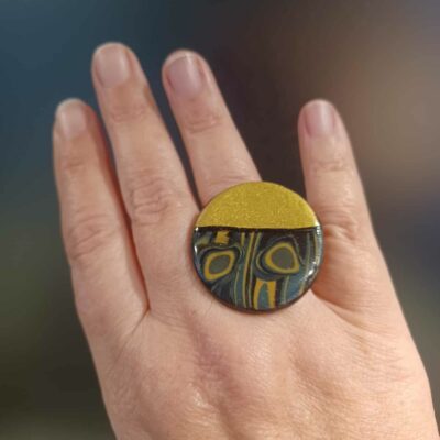 Bague fantaisie polymère Paon