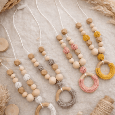 colliers allaitement portage anneau bois