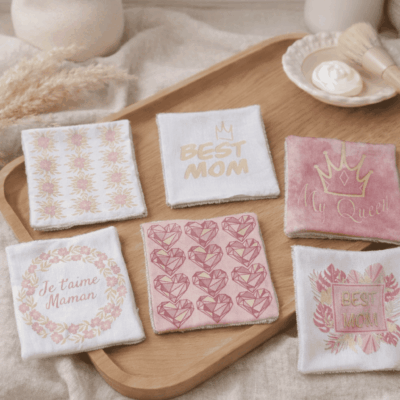 lot de lingettes lavables " Fête des mères"
