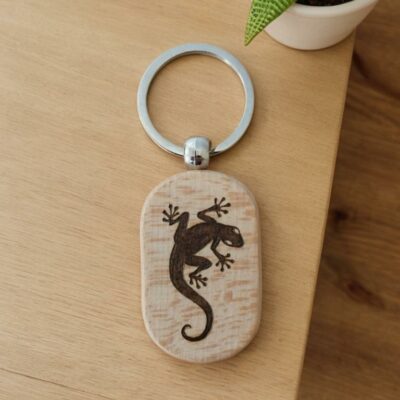 porte cle lezard salamandre bois fait main