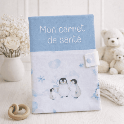 protège carnet de santé pingouins