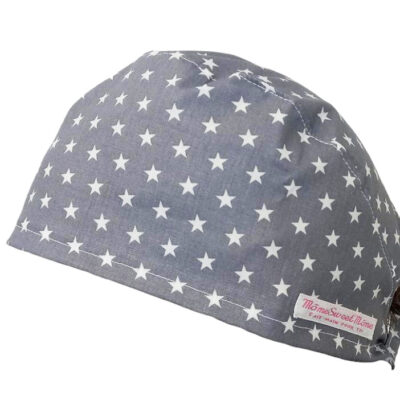 Calot de bloc couvrant - ETOILES (GRIS) - bloc opératoire- chirurgien- dentiste - sage-femme - infirmière - anesthésiste - calot médical - Pharmacien - Pâtisserie