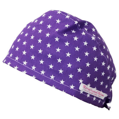 Calot de bloc couvrant - ETOILES (VIOLET) - bloc opératoire- chirurgien- dentiste - sage-femme - infirmière - anesthésiste - calot médical - Pharmacien - Pâtisserie