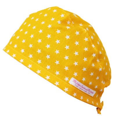 Calot de bloc couvrant - ETOILES (JAUNE) - bloc opératoire- chirurgien- dentiste - sage-femme - infirmière - anesthésiste - calot médical - Pharmacien - Pâtisserie