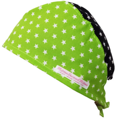 Calot de bloc couvrant - ETOILES (BICOLORE) - bloc opératoire- chirurgien- dentiste - sage-femme - infirmière - anesthésiste - calot médical - Pharmacien - Pâtisserie