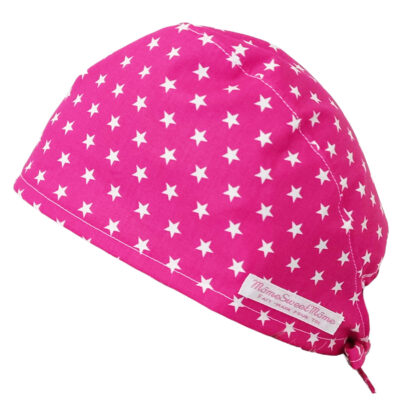 Calot de bloc couvrant - ETOILES (FUCHSIA) - bloc opératoire- chirurgien- dentiste - sage-femme - infirmière - anesthésiste - calot médical - Pharmacien - Pâtisserie