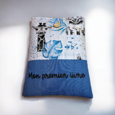 Pochette à livre enfant imperméable et molletonnée – “Mon premier livre” – Protège livre bébé personnalisé