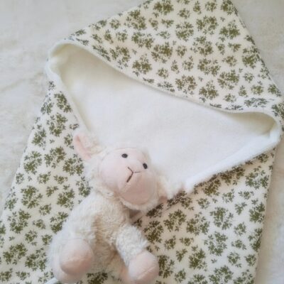 Cape de bain fleuris VERT OLIVE