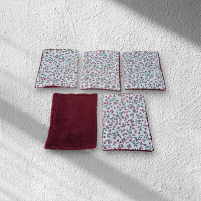 papier toilette lavable BIO en lot de 5 feuilles coton /éponge bambou modèle au choix