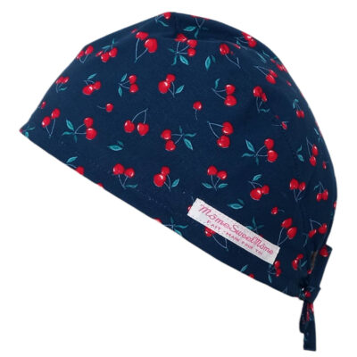 Calot de bloc couvrant - CERISES - bloc opératoire- chirurgien- dentiste - sage-femme - infirmière - anesthésiste - calot médical - Pharmacien - Pâtisserie - Médecin - Docteur