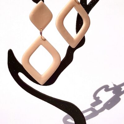 Boucles d’oreilles « Palm Springs » en pâte polymère orange pastel