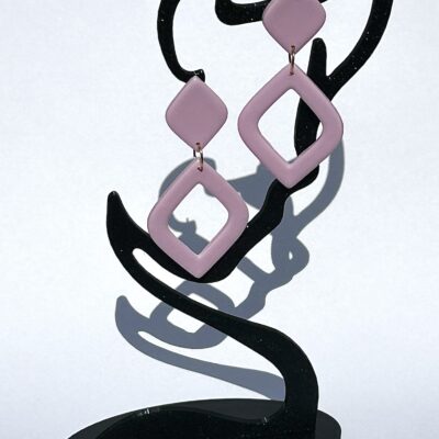 Boucles d’oreilles « Palm Springs » en pâte polymère rose pastel