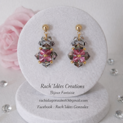 Boucles d'oreilles Rosalie Cristal