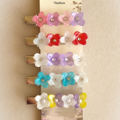 Barrette Artisanale " Fleurie " -Made In France