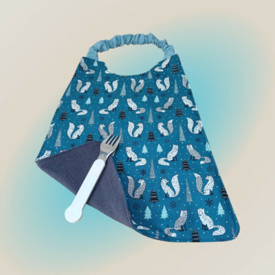 Serviette de table enfant, bavoir maternelle, doublé de coton double gaze