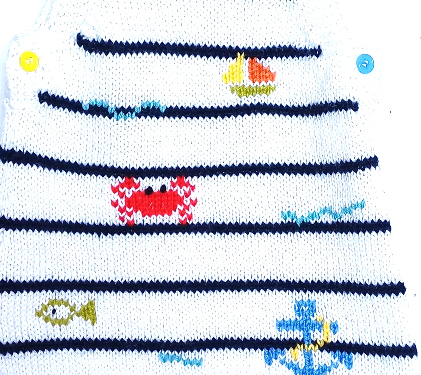 Robe bébé 6 mois, motif mer, tricotée main – Image 3