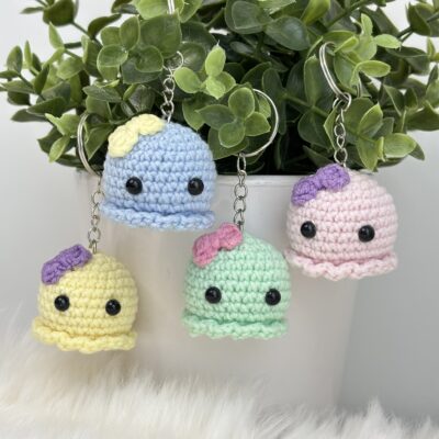 Porte-clé pieuvre au crochet, cadeau fait main, breloque sac