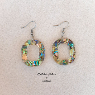 Boucles d'oreilles Artisanales "Nacre" -Made In France