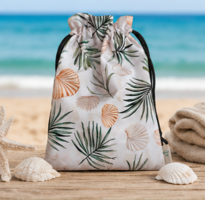 Pochon maillot de bain imperméable – Bikini Bag fait main – Sac plage pratique et élégant