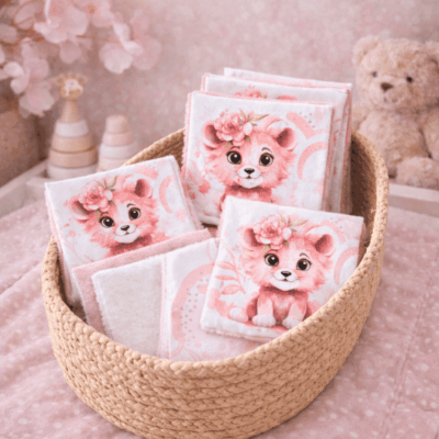 lot lingettes lavables lionnes eponge bambou