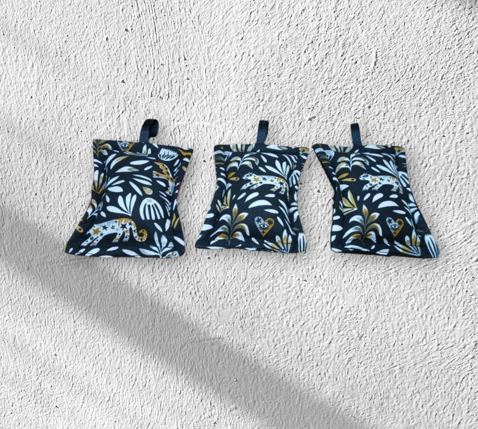 lot de 3 éponges lavables et grattantes coton doublé éponge et nid d'abeille et filet mesh modèle au choix – Image 8