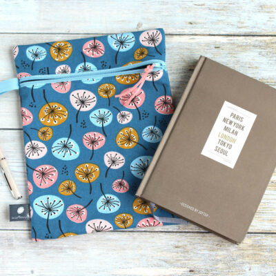 pochette livre tissu fleurs