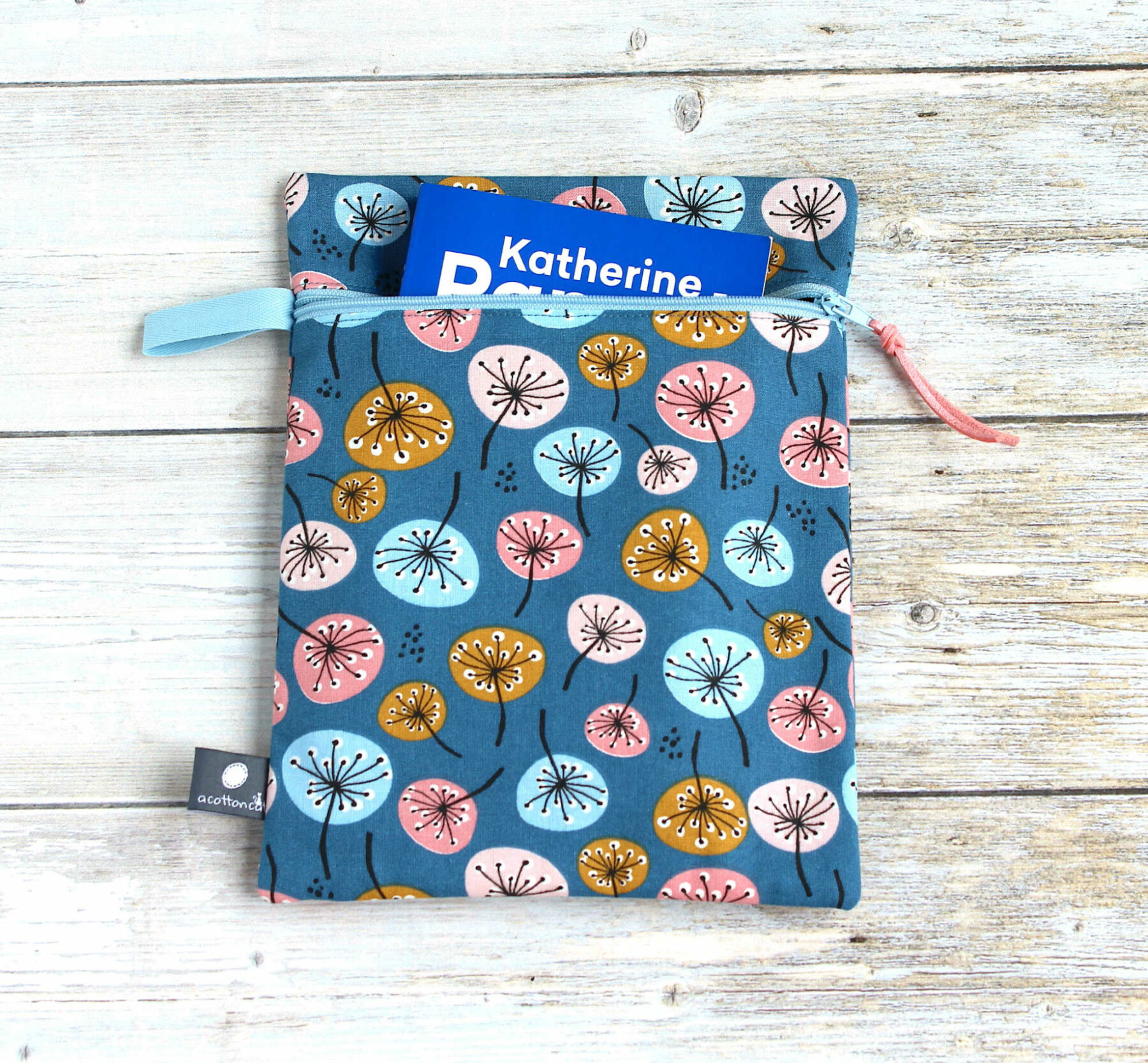 porte livre tissu fleurs