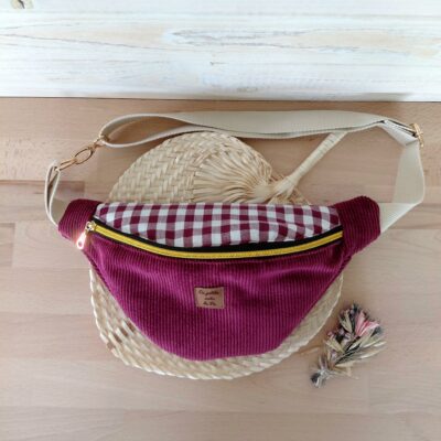 Sac Banane Prune Vichy