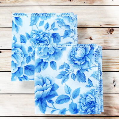 Mouchoirs en coton lavables et réutilisables BRIDGERTON COBALT (20 x 20 cm) Mouchoir alternatif et durable - Hanckies