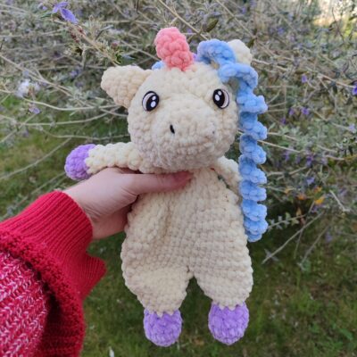 Doudou plat Licorne