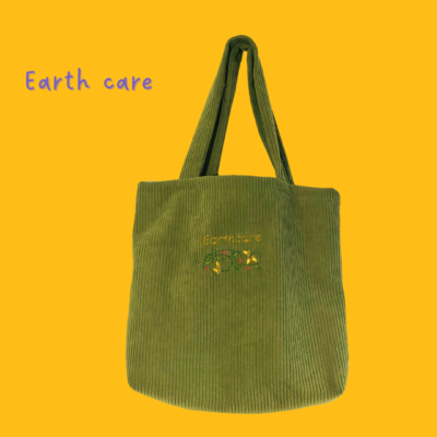 Tote bag à thème en velour cotelé