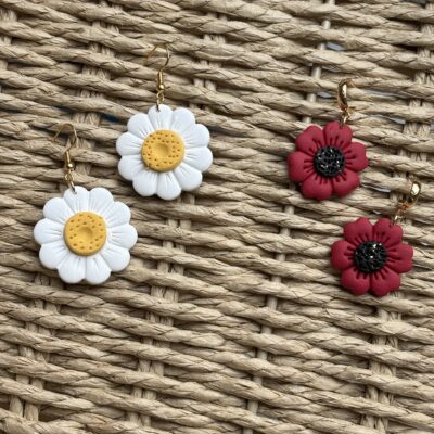 🌹 Boucles Marguerites et Coquelicots 🌼
